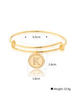 Fashion New Copper Plated 18k Gold Letter K Zircon Event Metal Bracelet main image 6