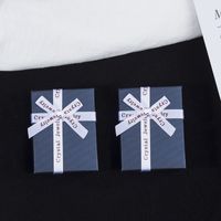 7*9cm Simple Ribbon Solid Color Jewelry Ring Ear Stud Pendant Necklace Gift Box main image 4