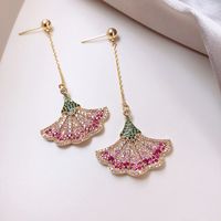 Vintage Micro-set Color Rhinestone Long Tassel Earrings Wholesale main image 2