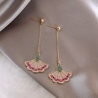 Vintage Micro-set Color Rhinestone Long Tassel Earrings Wholesale main image 4