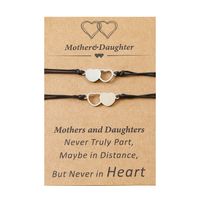 New Mother's Day Parent-child Stainless Steel Heart-shaped Woven Card Bracelet Set sku image 1