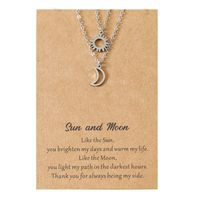 New Hollow Sun Moon And Star Pendent Card Alloy Necklace sku image 1