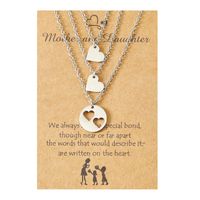 New Mother's Day Card Necklace 3-piece Set Stainless Steel Clavicle Necklace sku image 1