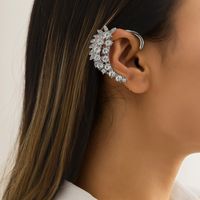 Fashion Jewelry Geometric Rhinestones Without Piercings Alloy Earrings Clip sku image 1