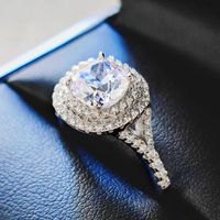 Women's Copper Gold Plated Zircon Ring Fashion Engagement Index Ring sku image 1