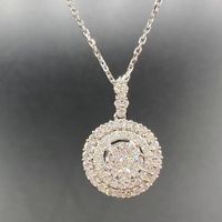 Creative Hollow Multi-layer Ring Pendant Full Of Diamonds Zircon Copper Necklace sku image 1
