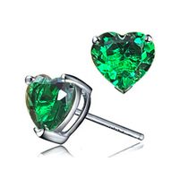 Fashion Heart-shaped Zircon Simple Heart-shaped Copper Earrings sku image 2