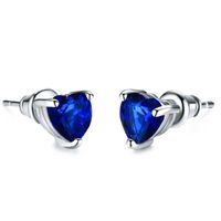 Fashion Heart-shaped Zircon Simple Heart-shaped Copper Earrings sku image 3