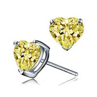 Fashion Heart-shaped Zircon Simple Heart-shaped Copper Earrings sku image 4