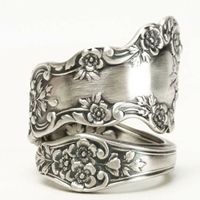 Fashion New Retro Flower Ring Ladies Alloy Hand Jewelry sku image 6