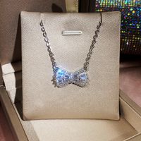 Simple Bow Three-piece Platinum-plated Zircon Suit Women's Jewelry Wholesale sku image 6