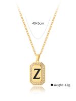 Fashion Copper-plated 18k Gold Zircon Letter Z Pendant Necklace sku image 1