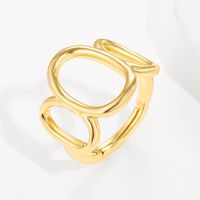 Fashion Copper Plated 18k Gold Ring Irregular Adjustable Ring sku image 1