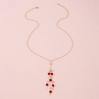 Simple Flower Inlaid Pearl Necklace Jewelry Set Wholesale main image 6