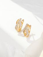 Fashion Vintage Micro Inlaid Zircon Copper Geometric Earrings Wholesale sku image 1