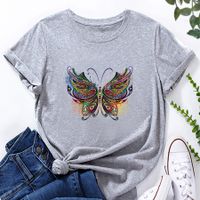 Colorful Butterfly Fashion Print Ladies Loose Casual T-shirt main image 5