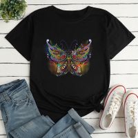 Colorful Butterfly Fashion Print Ladies Loose Casual T-shirt main image 7