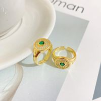 Neuer Offener Ring Aus 18-karätigem Gold Mit Verkupfertem Diamant Und Zirkon In Herzform main image 3