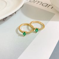 New Copper-plated 18k Gold Drop-shaped Micro-set Zircon Geometric Open Ring main image 4