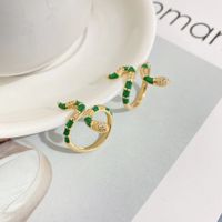 New Copper-plated 18k Gold Snake-shaped Winding Diamond Open Ring main image 3