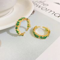 Neuer Offener Ring Aus 18 Karat Gold Mit Verkupfertem Smaragd Und Diamanten main image 3