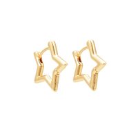 Simple Gold Star Shaped Copper Earrings Wholesale main image 1