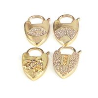 New Simple Micro-set Zircon Lock Pendant Creative Copper Gold-plated Lock Pendant main image 4