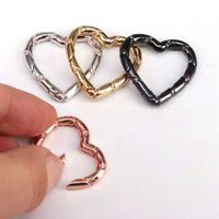 Creative Jewelry Buckle Copper Gold-plated Heart-shaped Bamboo Spring Buckle main image 3