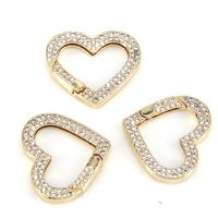 Fashion Copper Gold-plated Micro-set Zircon Heart-shaped Spring Buckle Key Chain main image 3