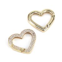 Fashion Copper Gold-plated Micro-set Zircon Heart-shaped Spring Buckle Key Chain main image 4