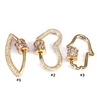 Creative New Jewelry Button Copper Gold-plated Micro-inlaid Zircon Screw Buckle main image 3