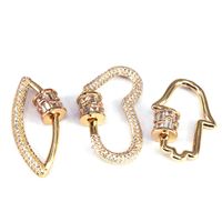 Creative New Jewelry Button Copper Gold-plated Micro-inlaid Zircon Screw Buckle main image 1