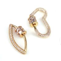 Creative New Jewelry Button Copper Gold-plated Micro-inlaid Zircon Screw Buckle main image 4