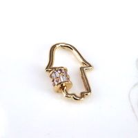 Creative New Jewelry Button Copper Gold-plated Micro-inlaid Zircon Screw Buckle main image 5