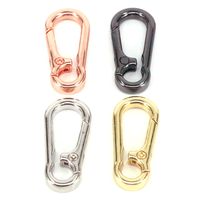 New Copper Gold-plated Open Buckle Geometric Shape Spring Buckle Keychain main image 1
