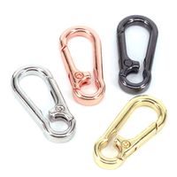 New Copper Gold-plated Open Buckle Geometric Shape Spring Buckle Keychain main image 3