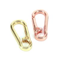New Copper Gold-plated Open Buckle Geometric Shape Spring Buckle Keychain main image 4