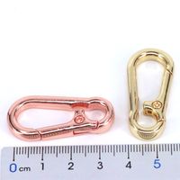 New Copper Gold-plated Open Buckle Geometric Shape Spring Buckle Keychain main image 6