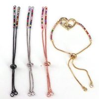 Diy Jewelry Accessories Copper Color Zirconium Push-pull Adjustable Bracelet main image 1