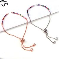 Diy Jewelry Accessories Copper Color Zirconium Push-pull Adjustable Bracelet main image 4