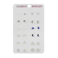 12 Pairs Of Silver Ear Studs Suit Fashion New Simple Earring Wholesale main image 5