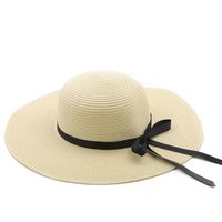 Summer New Seaside Big-brimmed Ladies Straw Hat Travel Foldable Bow Dome Straw Hat main image 6