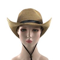 Straw Men's Summer Sunshade Big-brimmed Jazz Cowboy Ladies Outdoor Cool Hat main image 6