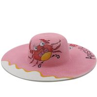 Fashion Hand-painted Animal Beach Big Brim Straw Sunscreen Sun Hat main image 5