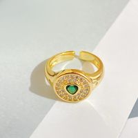 Neuer Offener Ring Aus 18-karätigem Gold Mit Verkupfertem Diamant Und Zirkon In Herzform sku image 1
