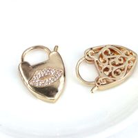 New Simple Micro-set Zircon Lock Pendant Creative Copper Gold-plated Lock Pendant sku image 5