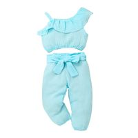 Summer Clothes Suspenders Pants Two-piece Clothing Solid Color Children's Suit sku image 6