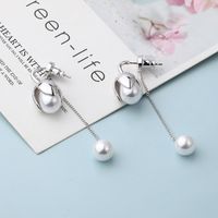 Fashion Classic Glossy Water Drop Pearl Chain Drop Earrings main image 5