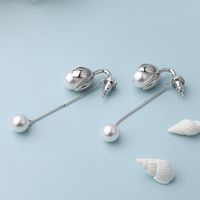 Fashion Classic Glossy Water Drop Pearl Chain Drop Earrings main image 7