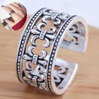 Retro Exaggerated Carved Wide Open Copper Ring sku image 1